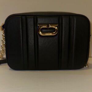 Salvatore Ferragamo Black Crossbody Bag with Gold Hardware
